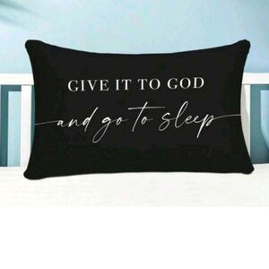 Black Decorative Pillow Case with Inspirational Quote